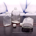 250ml flat glass sloping bottles for spirit with metal lids